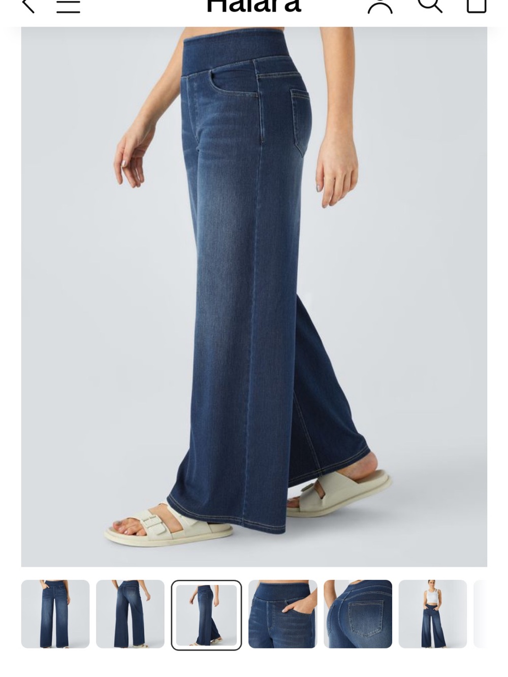 HALARA Wide leg elastic waist size S petite